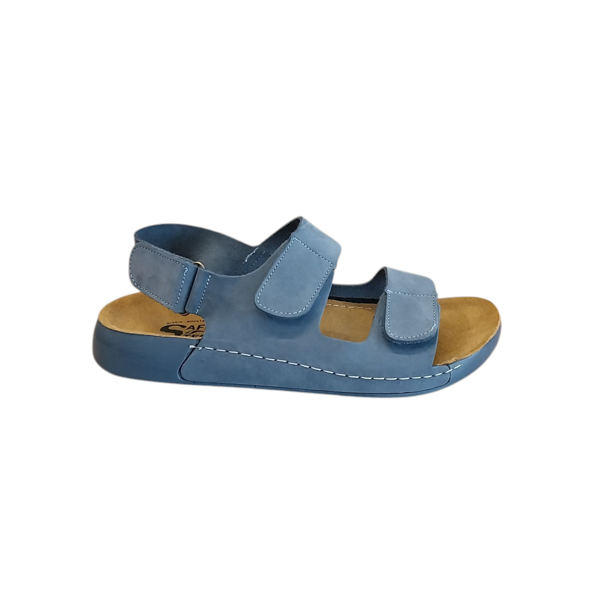 Dámské kožené sandály Safe step – 1002-17 modrá (6)